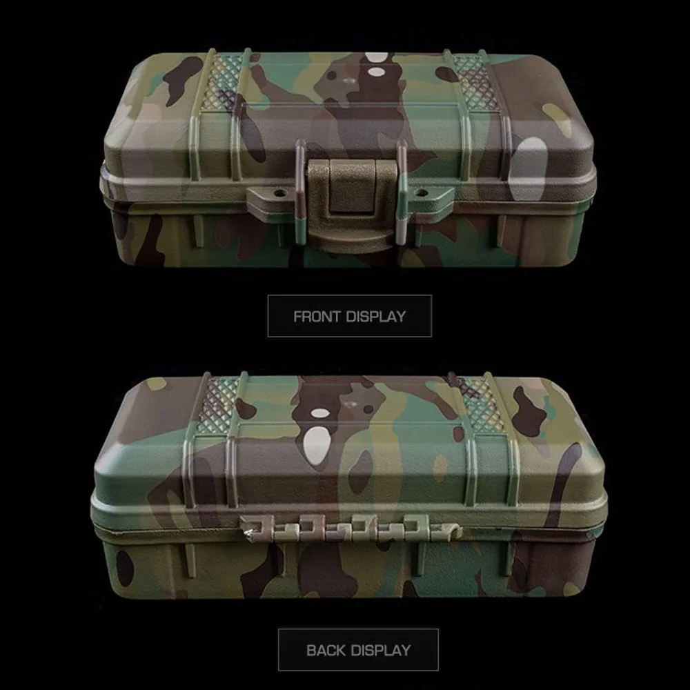 Scatola impermeabile antiurto per esterni con cuscinetti di protezione in spugna Torcia tattica per riporre la torcia da campeggio Cassetta degli attrezzi di sopravvivenza 15,2 * 6,3 cm
