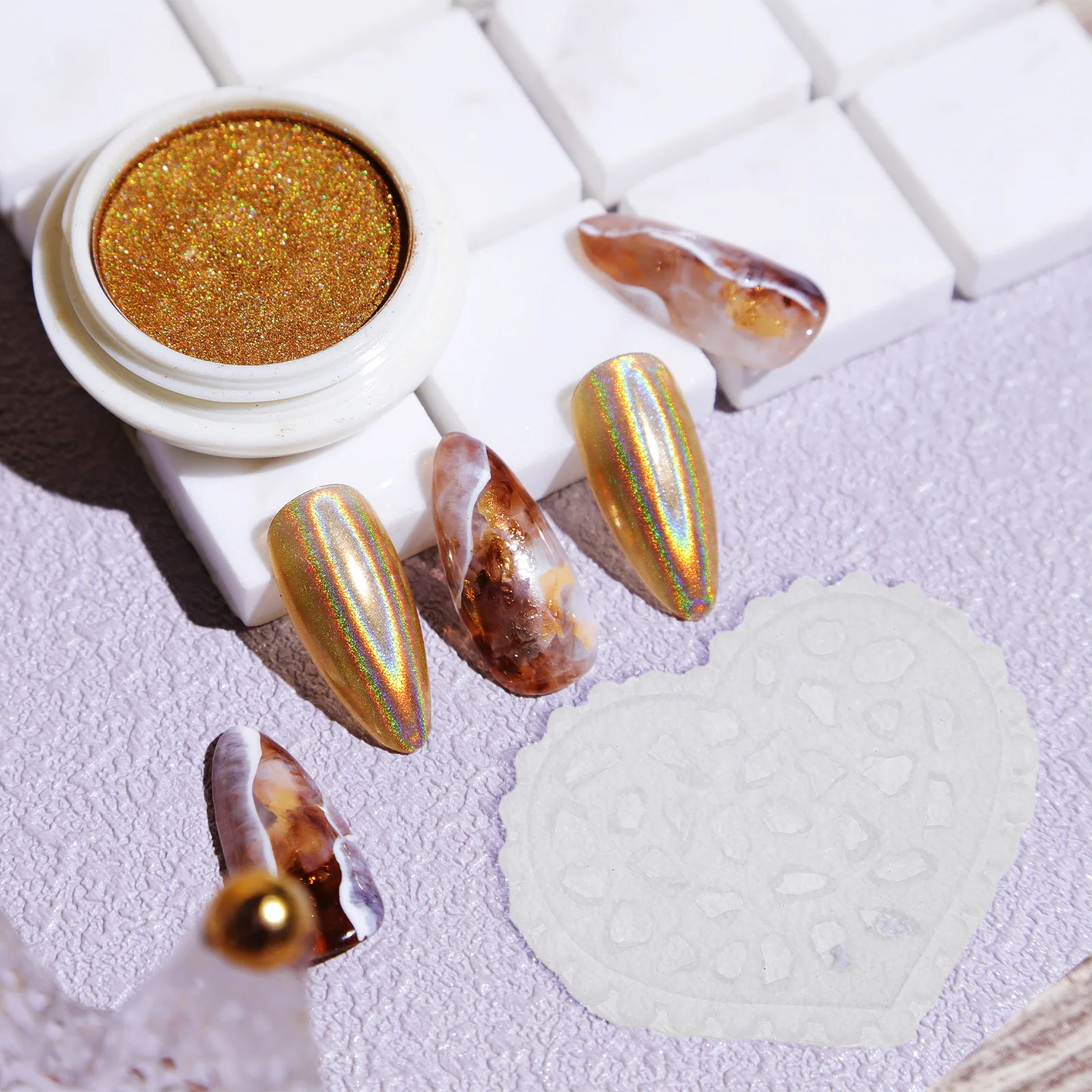 

Silicone Nail Mold Heart Flower Shapes 3D Nail Art Making Tool Creative Manicure Mini Charms Molds Crystal DIY