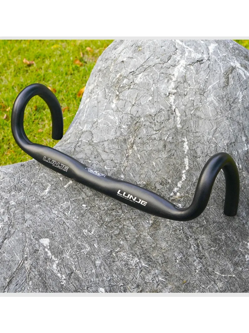 AliExpress LUNJE Ultralight Road Bicycle Handlebar 25.4 31.8 Outer Drop Bar Aluminum Alloy 380/400/420mm Bike Handlebar