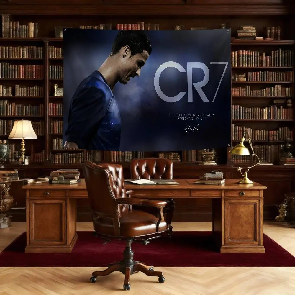 F-Football Star C-Cristiano R-Ronaldo CR7 Flag Banners Four Hole Flag Polyester Outdoor Decor Room Aesthetic