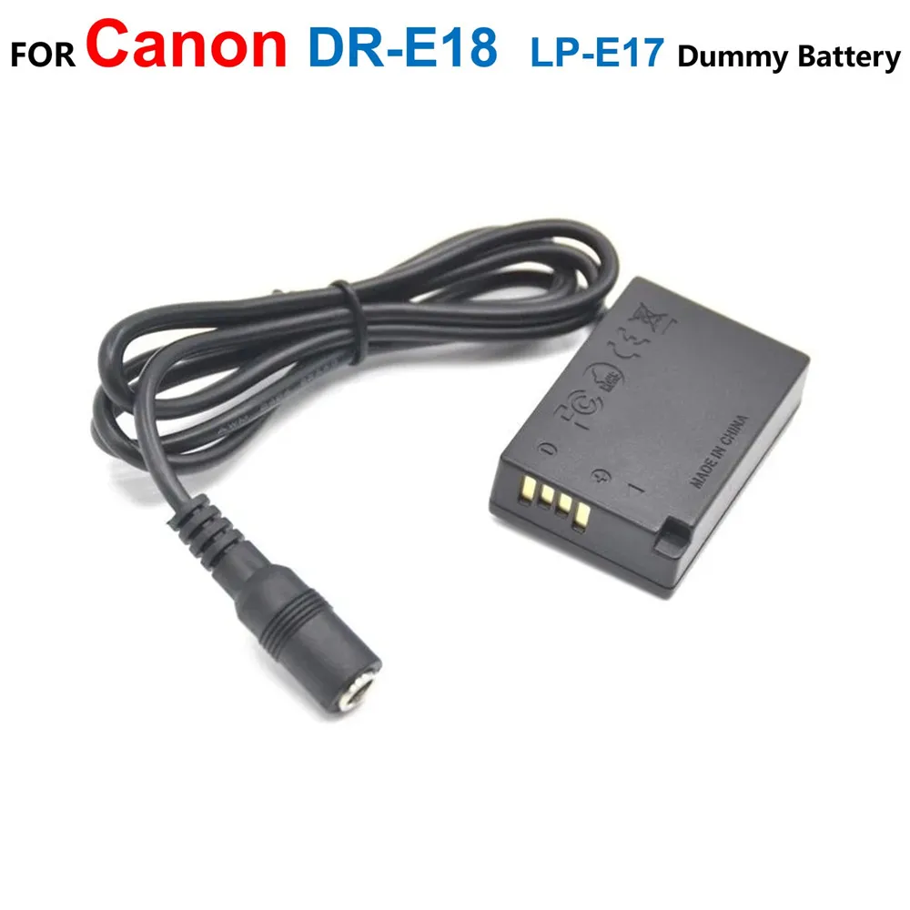 DR-E18 DC Coupler Adapter LP-E17 Dummy Battery For Canon EOS RP 750D Kiss X8i X9i R10 760D T6S 77D 850D 200D 250D Rebel SL2 SL3