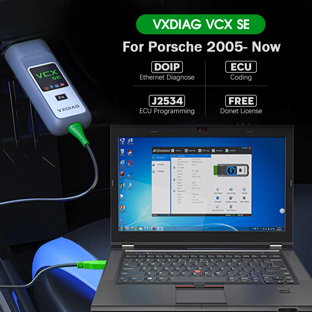 VXDIAG VCX SE for Porsche Diagnostic Tool Car OBD2 Scanner DoIP Full System Diagnosis ECU Coding J2534 Programming