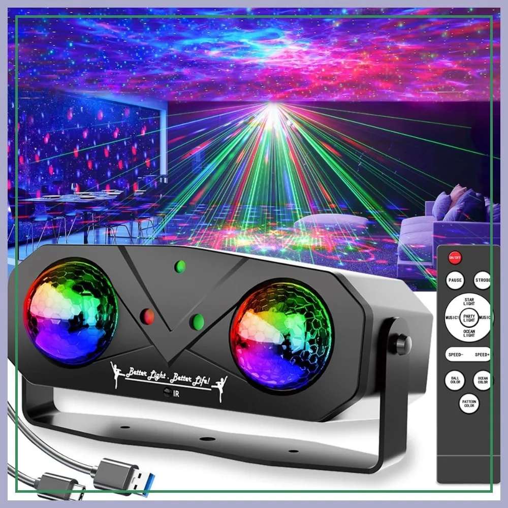 

Party Disco Ball, DJ Strobe Light with Remote, Sound Activated Stage Light for Club, Karaoke, Christmas, Halloween