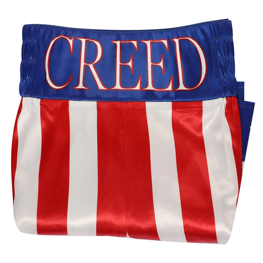 Adonis Creed III زي تنكري للرجال ، شورت ملاكمة ، تمويه فاخر ، خيال ، فيلم ، أحمر ، فستان