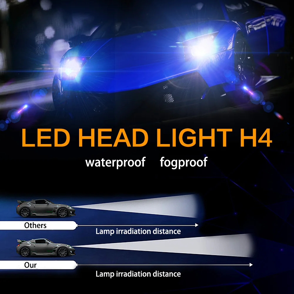 H7led ريال عالية الطاقة H11 H4 LED المصابيح الأمامية H7 CANBUS لمبة H1 HB3 9005 HB4 9006 H8 72 واط مصباح سيارة 12 فولت أضواء لمصباح الضباب التلقائي #5