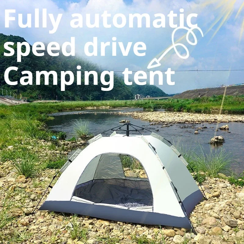 

Portable Thickened Rainproof Tents Two People Foldable Sun-proof Tents Convenient Quick Automatic Opening Beach Camping Supplies