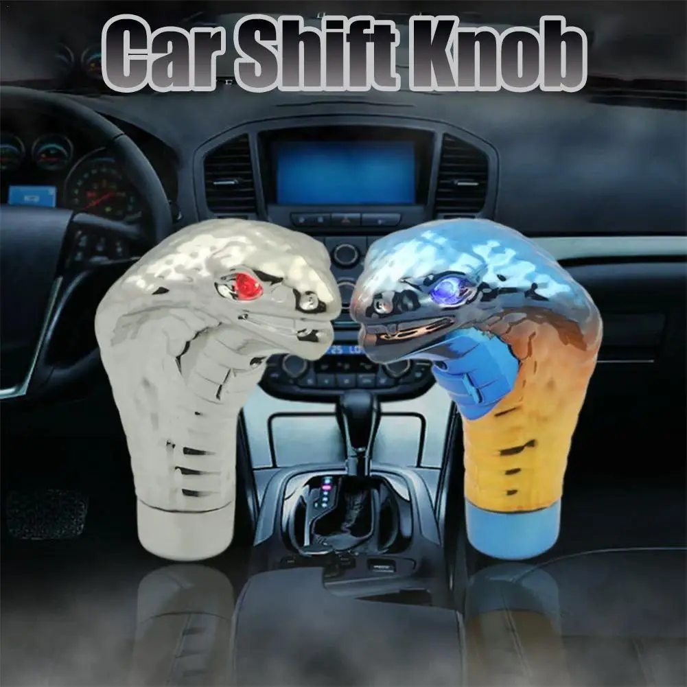 

Ручная ручка переключения передач, дизайн головы змеи, светящийся ручной рычаг переключения передач, аксессуары для модификации интерьера автомобиля