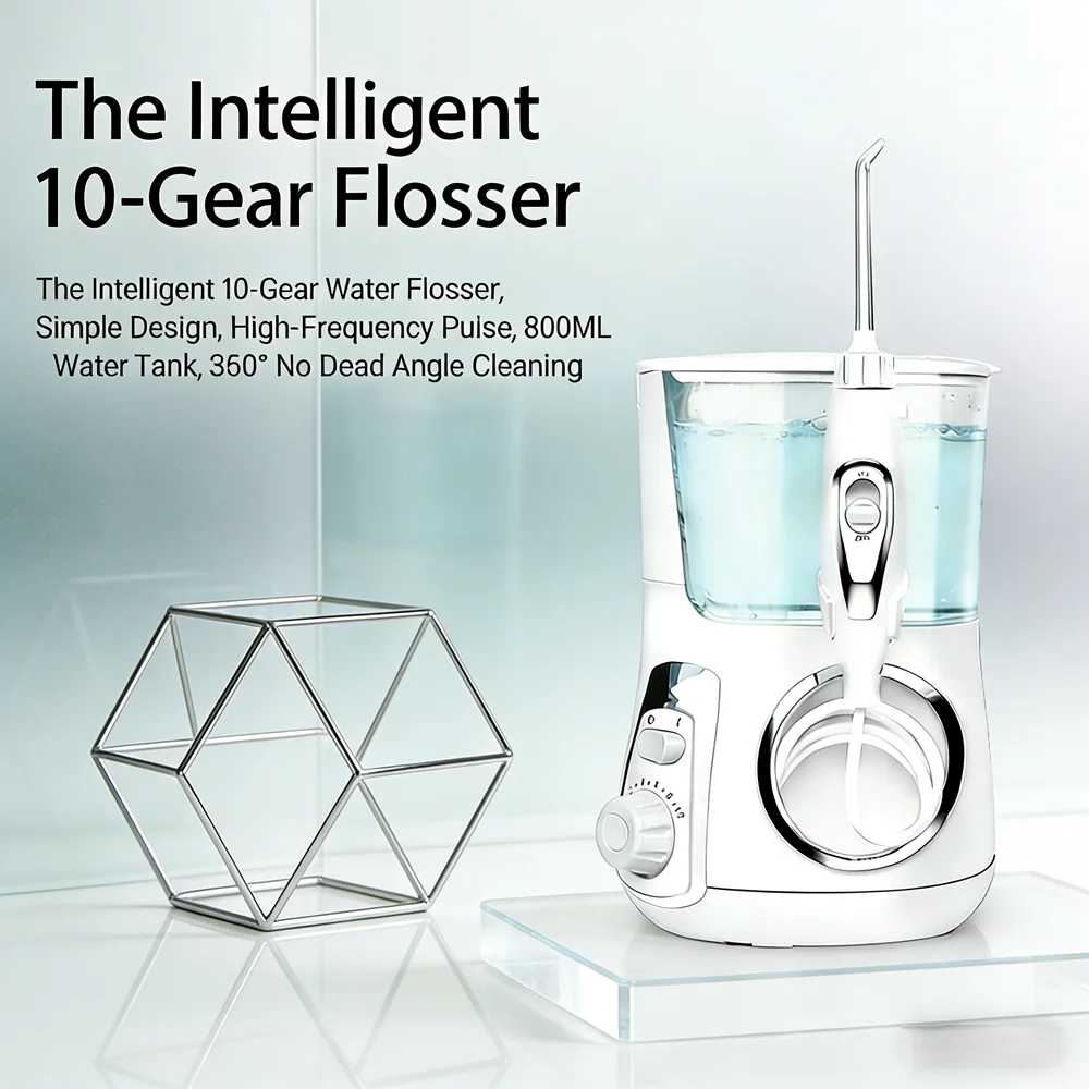 

Настольный электрический ирригатор для полости рта 800 мл, 10 режимов, водный флоссер, стоматологический ирригатор для семейного ухода за полостью рта