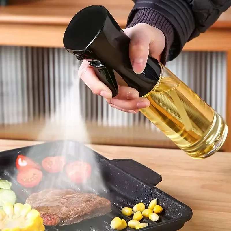 Pulverizador de aceite para barbacoa al aire libre, botella pulverizadora para acampar, 200/300ML, aceite de oliva tipo empuje, aceite comestible, vinagre, salsa de soja