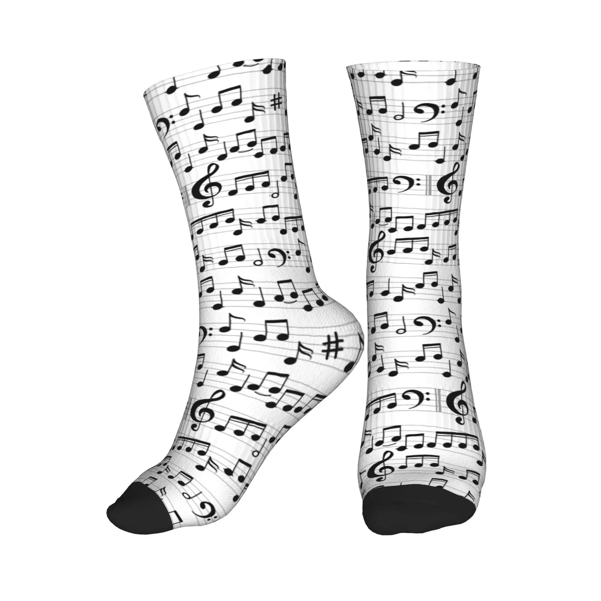 

Cool Printing Music Notation Musical Notes Socks for Women Men Stretch Summer Autumn Winter Crew Socks