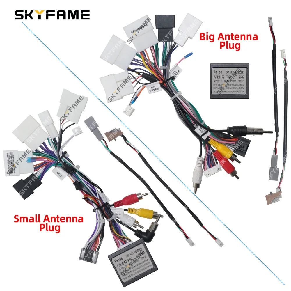 Adaptor Harness kabel mobil Raise, kabel daya Android Box Canbus untuk Toyota Corolla Camry Hilux Sienna Tacoma Innova RZ-FT01