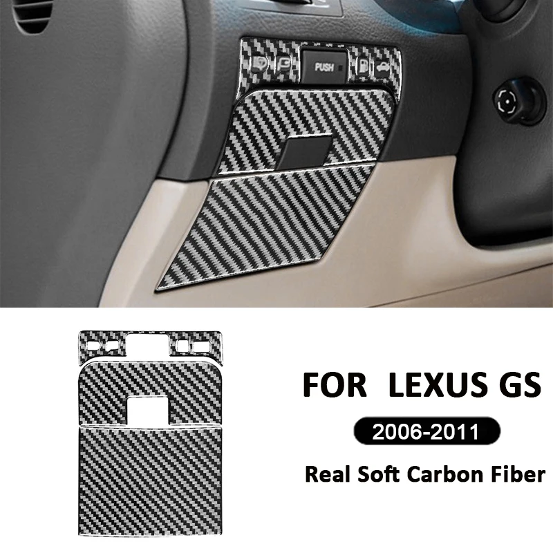 

Carbon Fiber Car Rear Trunk Switch Storage Box Panel Trim Cover Decoration Sticker For LEXUS GS 2006-2011 Interior Accessories