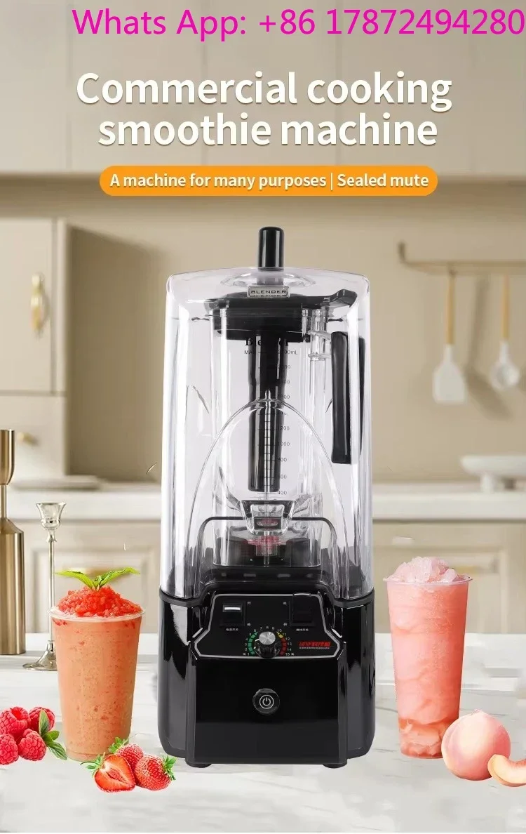 Commercial Smoothie Juice Blender with Soundproof Cover Intelligent Fruit Smoothie Machine for Business Use Factory Sale
