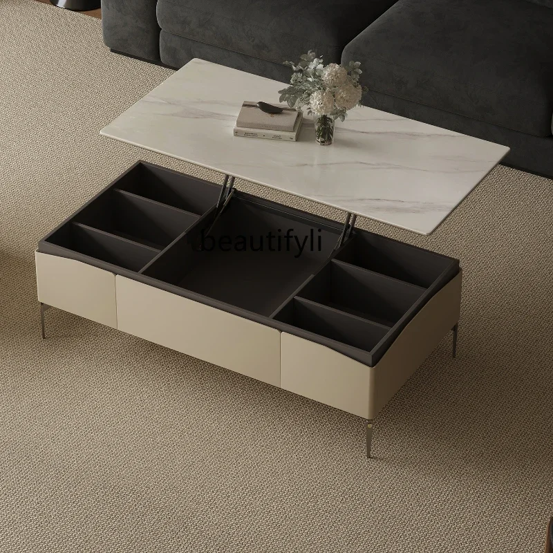 Modern Lifting Coffee Table Small Apartment Home Minimalist Atmosphere Microlite Rectangular Coffee Table