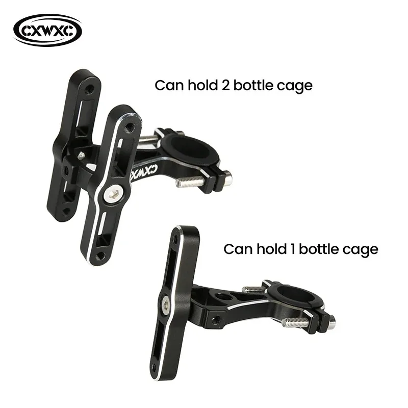 CXWXC Aluminum Alloy Water Bottle Cage Mount MTB Cycling Kettle Holder Single Double Adapter Road Bike CO2 Cartridge Holder