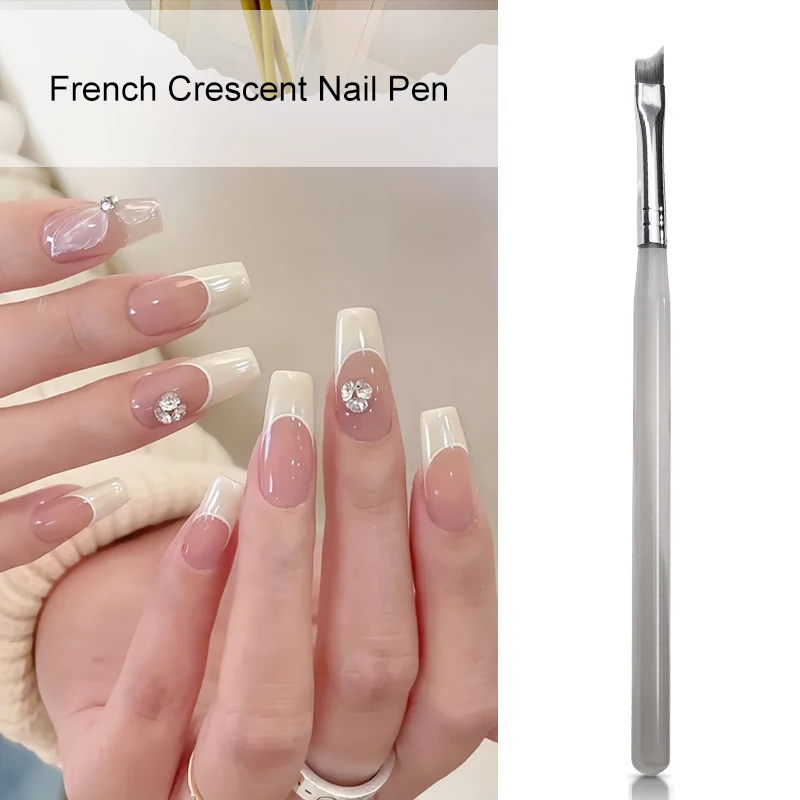 RS Nail Professional French Nail Art Brush Half Moon Shape UV Gel & Acrylic Painting Manicure Accessory For Salon-Quality Design