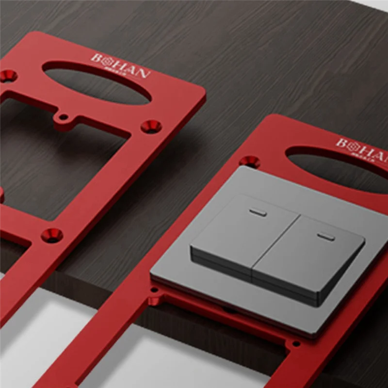 Нижняя часть переключателя 86, коробка с прорезями, шаблон для разметки, инструмент для открытия отверстия, шаблон для инструмента, электрическая розетка-A58E