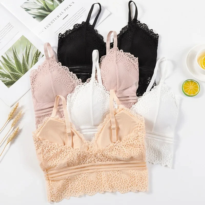 

Deep V-neck Triangle Cup Sexy Bra for Women Bralette Push up Lingerie Wireless Bralette Seamless Underwear Mujer