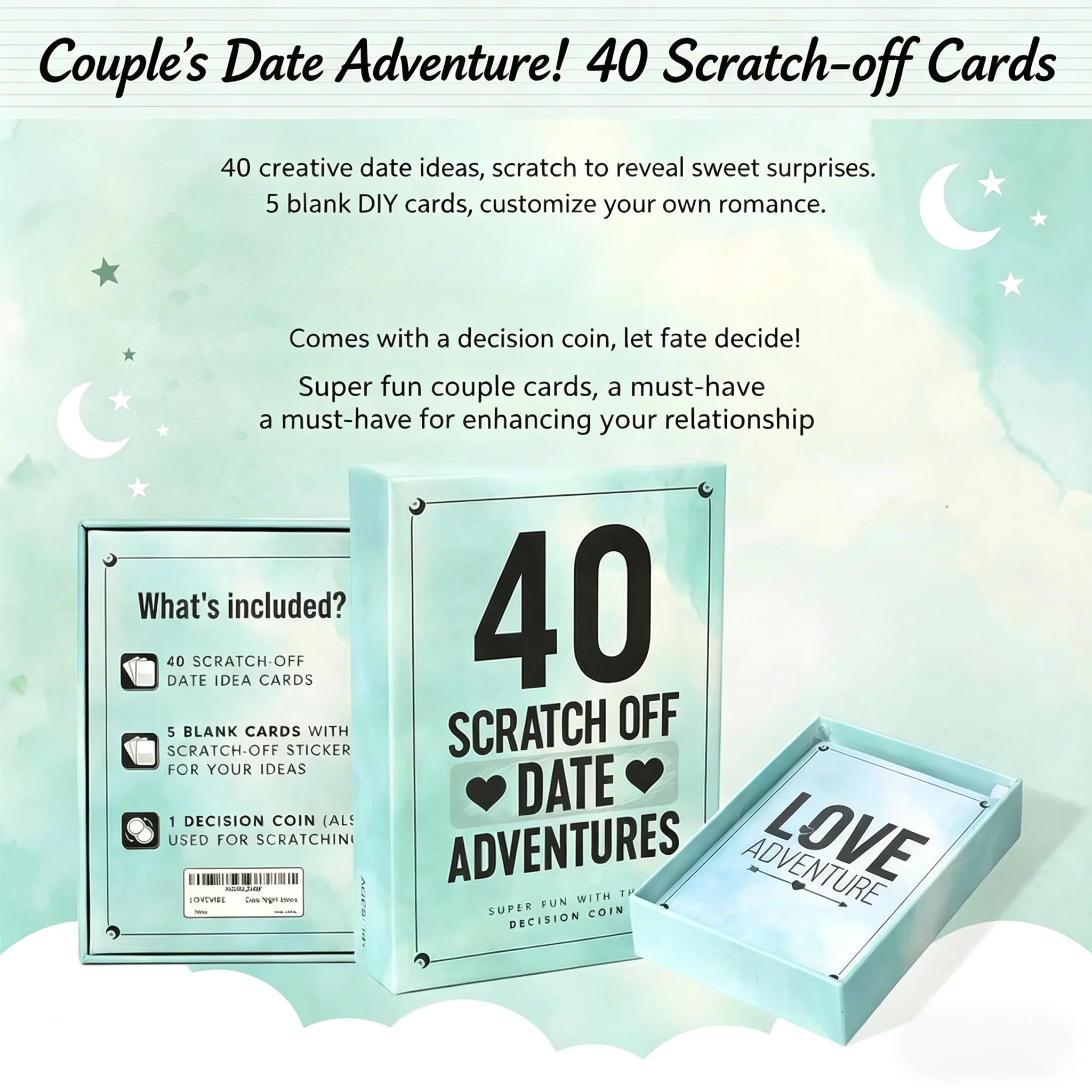 

40 Scratch Off Date Adventures Card Game: Fun Date Night Cards for Couples