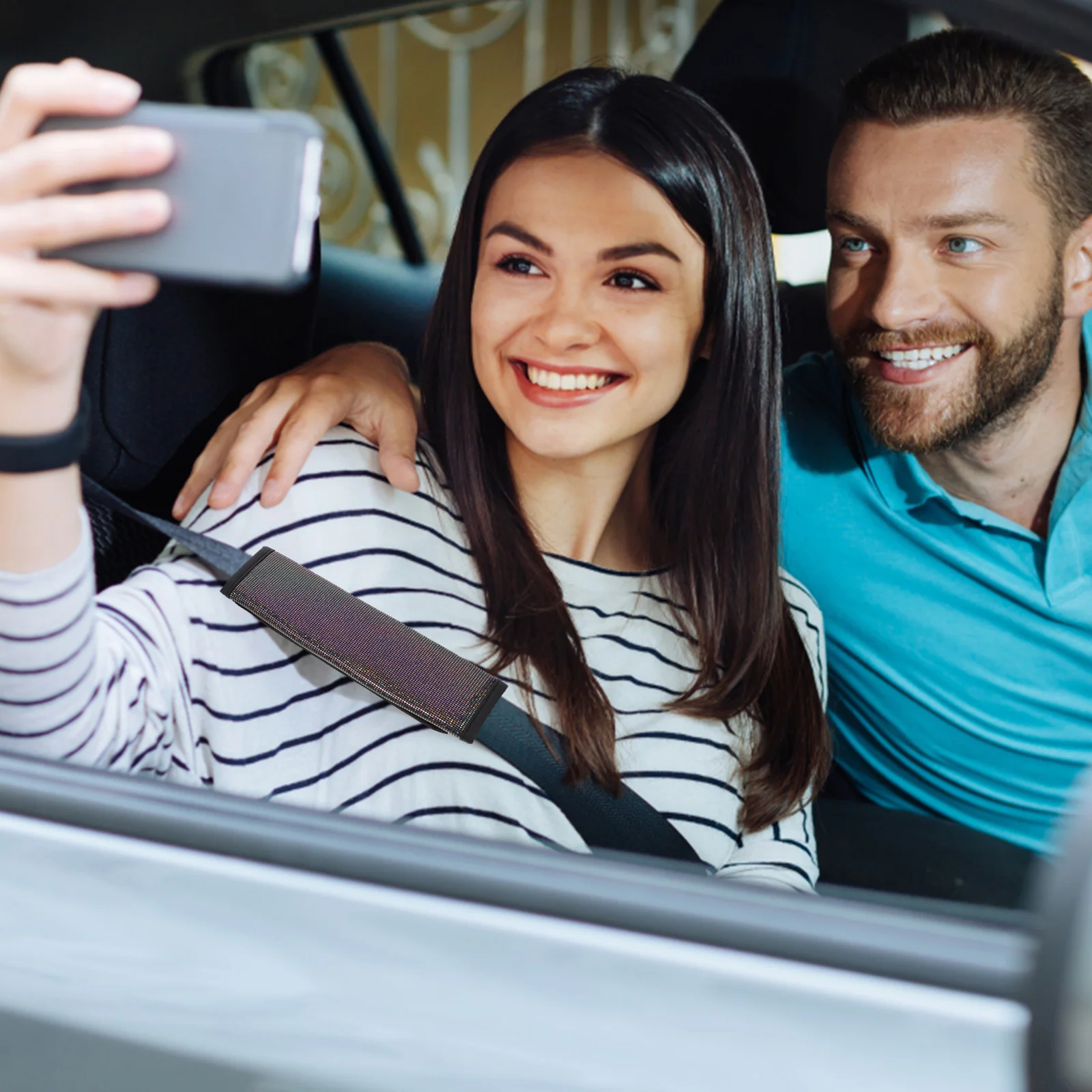 

Bling Shoulder Pad Safety Cover Sparkly Protector Cushion for Women Comfortable Driving