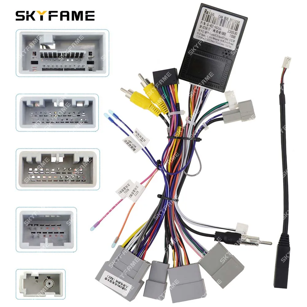 SKYFAME Car 16pin Wiring Harness Adapter Canbus Box Android Radio Power Cable For Honda CRV CR-V Civic Inspire Breeze RZ-HD-56