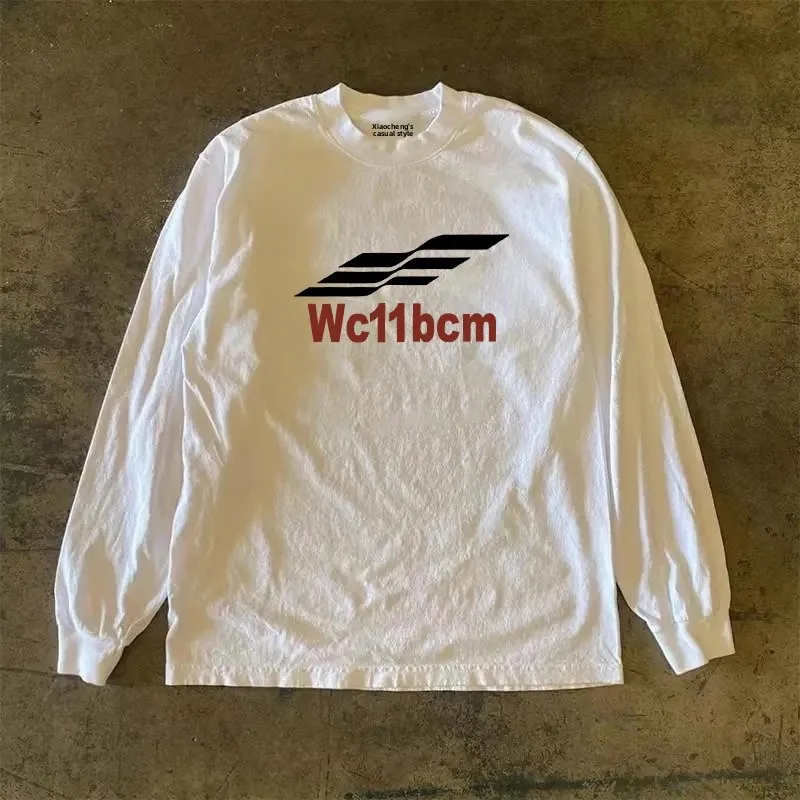 Heavyweight Pure Cotton Long Sleeve T-Shirt Unisex Vintage Style Streetwear Versatile 310gmao Xiaocheng Story Multi-Design