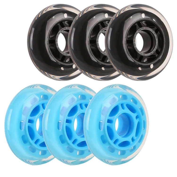 Wholesale 72mm Quad Roller Skate Scooter Baby Swing Car Roller Skates Wheel Accessories Wear-Resistant Flashing Roller Pu Wheel