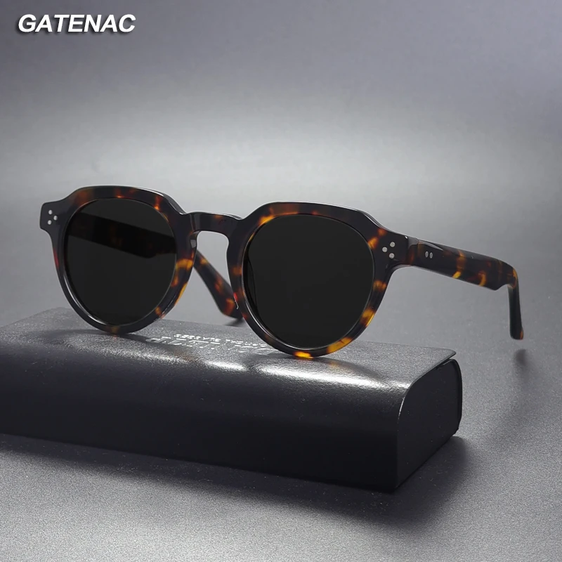 Vintage Polarized Acetate Sunglasses Men Quality Retro UV400 Handmade Sunglasses Women 2024 New Luxury Brand Designer Eyewear