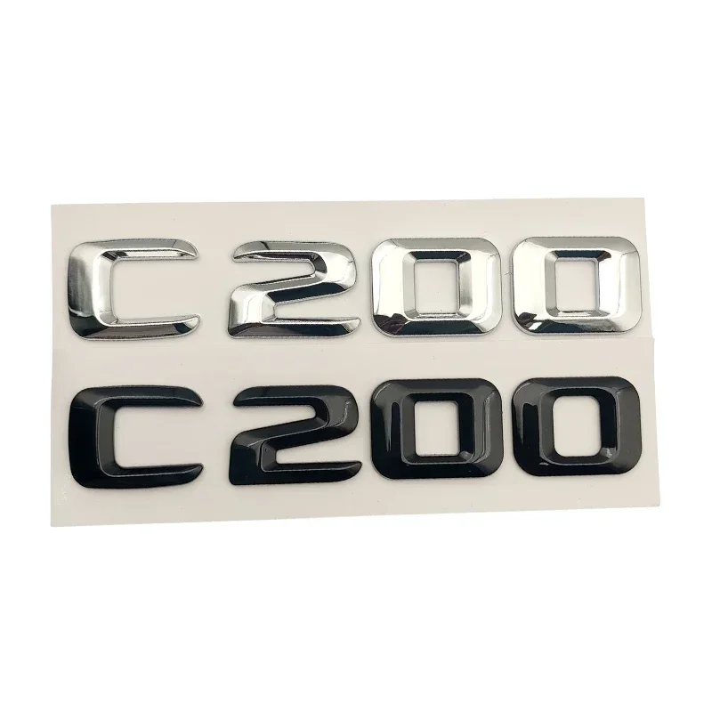 3d ABS czarne Logo C200 C220 C180 C300 C400 emblemat litery bagażnik samochodowy naklejana etykieta dla Mercedes Benz W204 W205 akcesoria