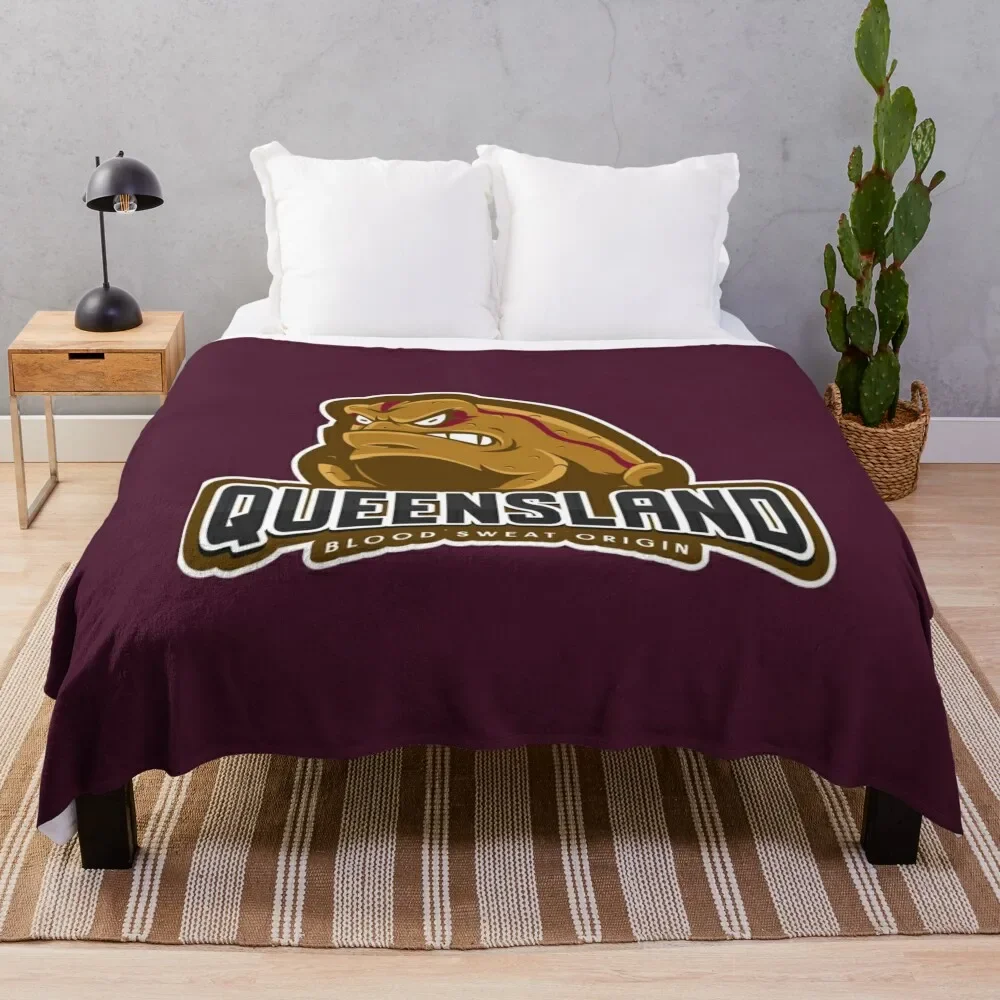 Queensland Origin Supporter Throw Blanket Fluffys Large manga Blankets