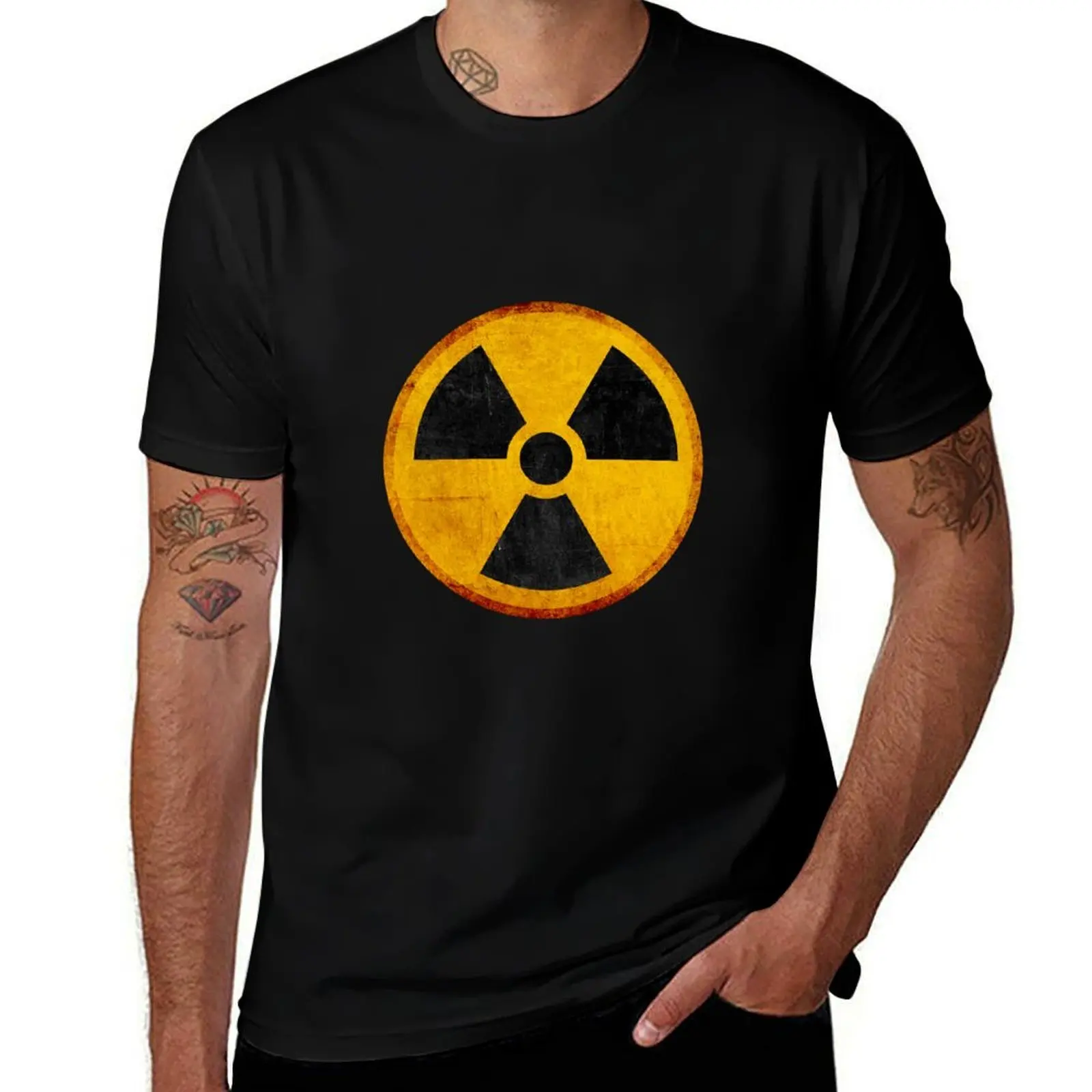 Radioactivity radiation warning icon T-Shirt man t shirts graphic T-Shirt