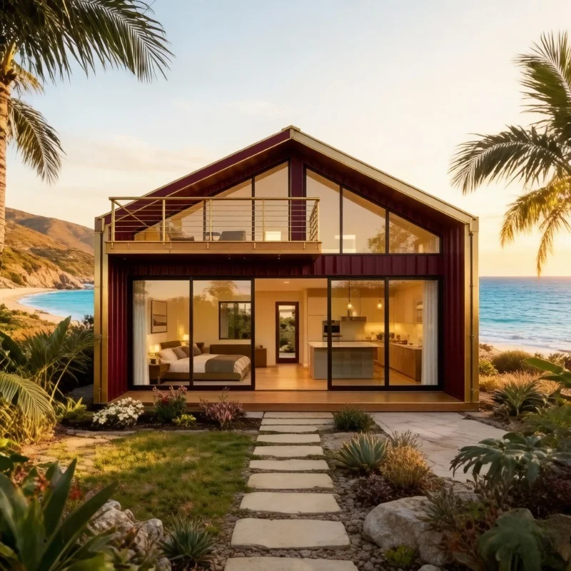 20ft Luxury Expandable Container House 2 Bedroom Prefab Ready Made Portable Home Villa for Family