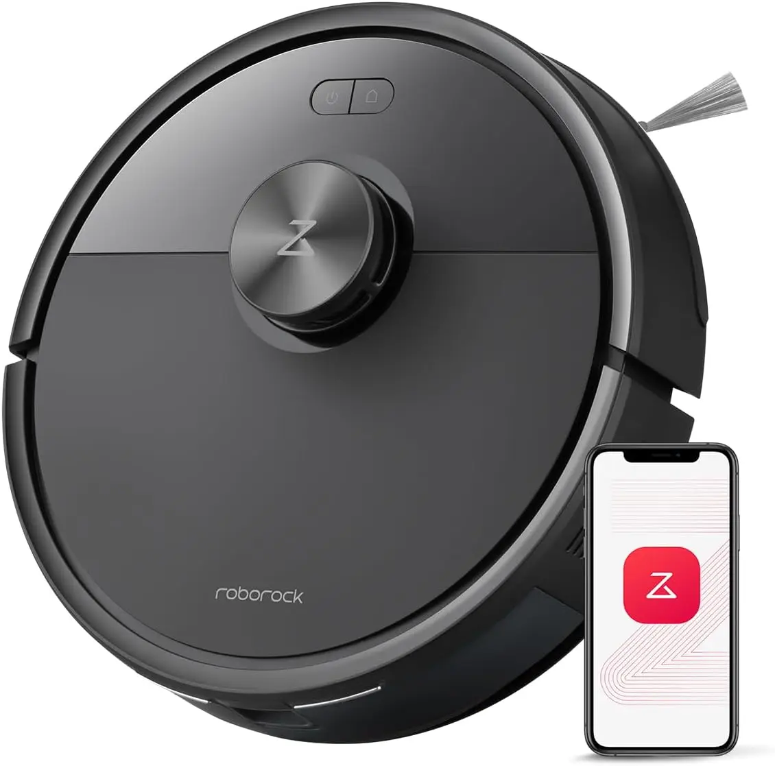 Robotic Vacuum and Mop Combo with 10,000Pa Suction, LiDAR Navigation, App Control for Pet Hair and Carpets in Black