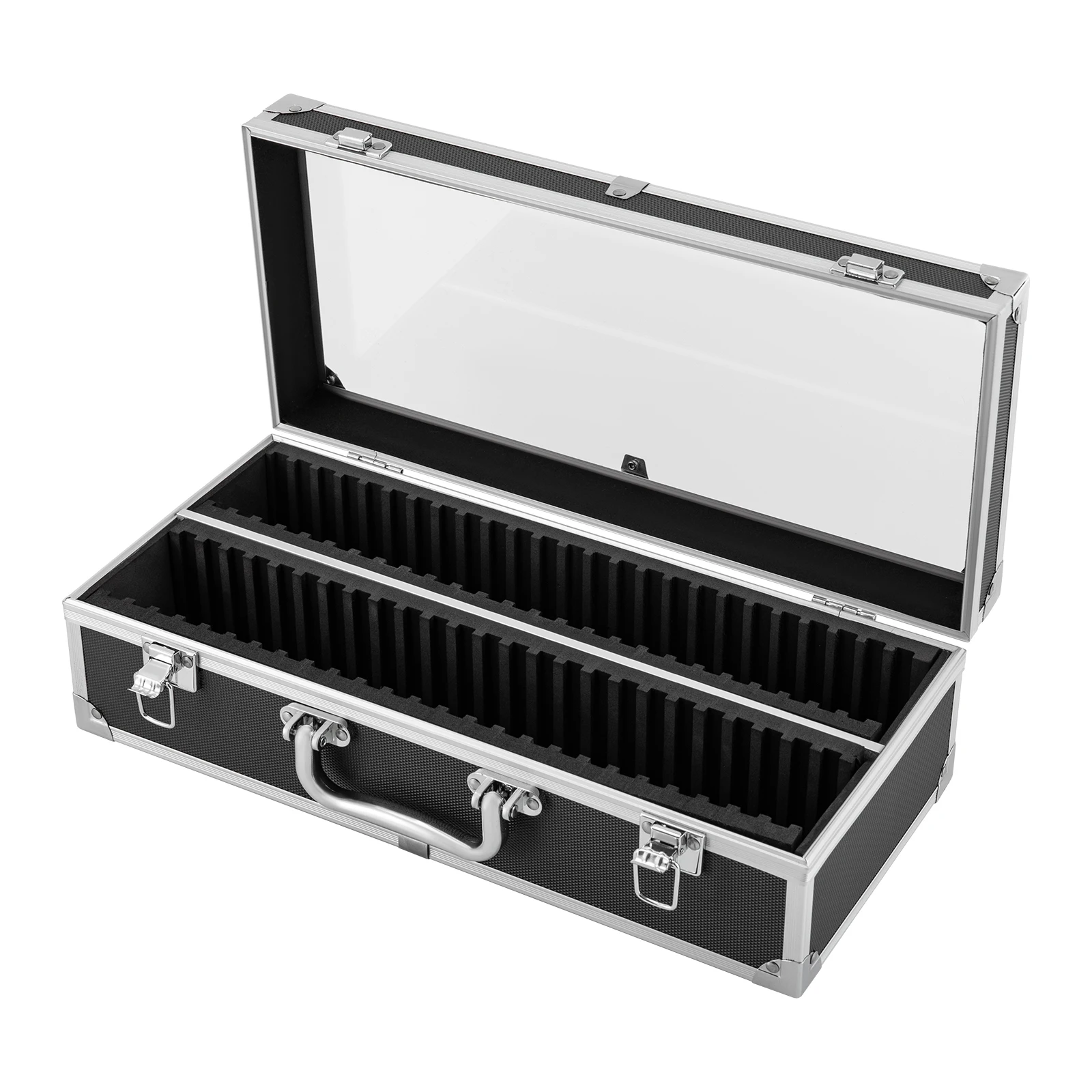 

Durable Coin Holder with 50 Separate Compartments, EVA Foam Protection, Aluminum Frame, Portable Design for Coin Storage