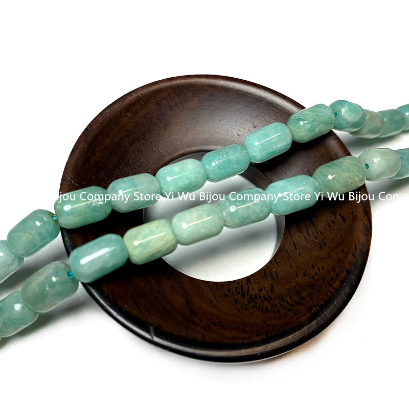 Natural Stone 6x9MM Amazonite Smooth Loose Round Cylinder Spacer Beads for Jewelry Making DIY Bracelet Earrings Accessories