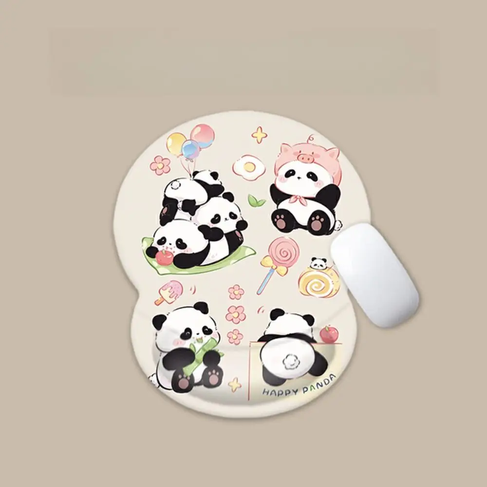 Hands Guard Panda Non-Slip Pad Wrist Rest Comfortable Cartoon Keyboard Pad Soft Hand Support 3D Mouse Pad Office Supplies