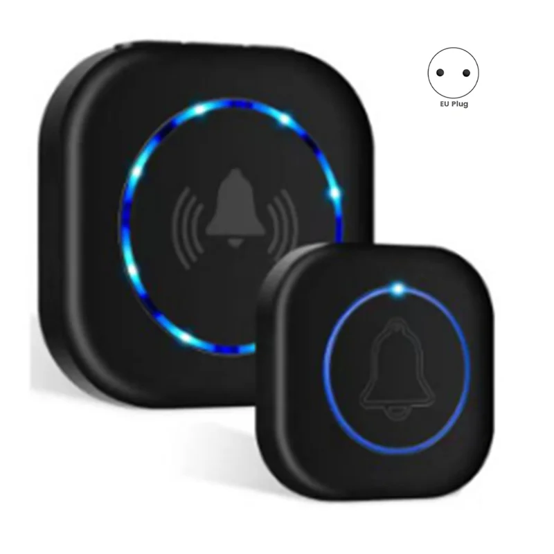 Ffyy-timainha sem fio 260m, controle remoto à prova d'água com 4 níveis de volume através da parede, bem-vindo, campainha inteligente