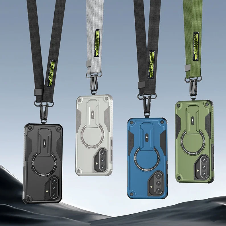 

Phone Strap Lanyard Shockproof Stand Case for Samsung Galaxy S26 Ultra S25 FE S24 Plus A17 5G A56 A26 A36 A16 A55 A15 A35