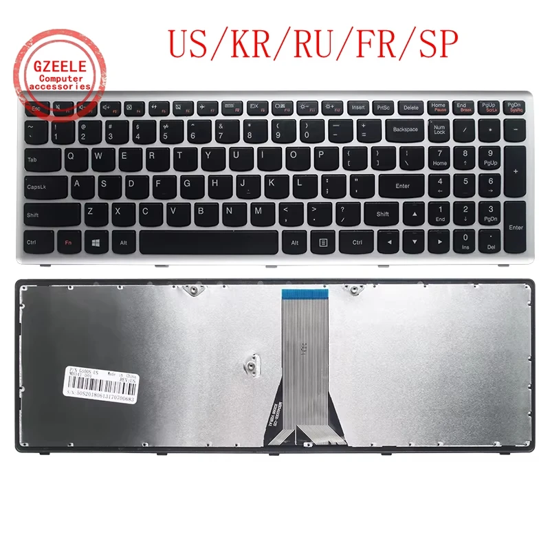 Klawiatura US/KR/RU/FR/SP do laptopa Lenovo IdeaPad G500S G505S S500/T Z510 Z510A Z501/A Z505 Flex 15/Flex 15AP/Flex 15D/15AT