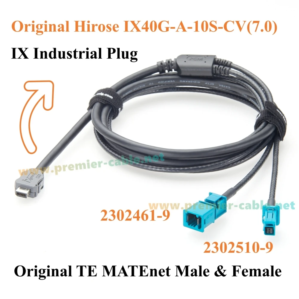 IX40G-A-10S-CV(7.0) IX Plug to TE MATEnet Male & Female 2302461-9 & 2302510-9 Automotive Ethernet Cable 100/1000BASE-T1 for ADAS