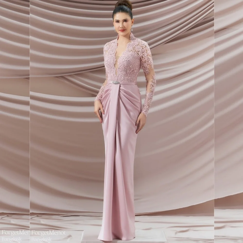 

Customized Fashion Elegant Jersey Sequined Pleat Straight High Collar Long Dresses Bespoke Occasion Sparkle