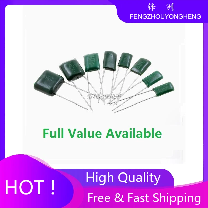 50PCS Polyester Film Capacitor 2J472J 2J103J 2J223J 2J333J 2J473J 630V 4.7/10/22/33/47NF 0.0/1/22/33/47uf 0.0047uf
