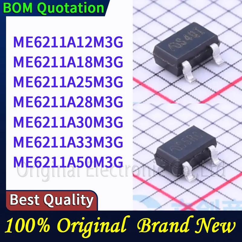 10pcs/lot ME6211A12M3G ME6211A18M3G ME6211A25M3G ME6211A28M3G ME6211A30M3G ME6211A33M3G ME6211A50M3G