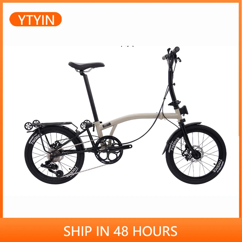

YTYIN MINT 16-inch 9-speed T9D-349D Disc Brake Tri-folding Bike MintPapts Steel S bar M BAR Folding Bicycle