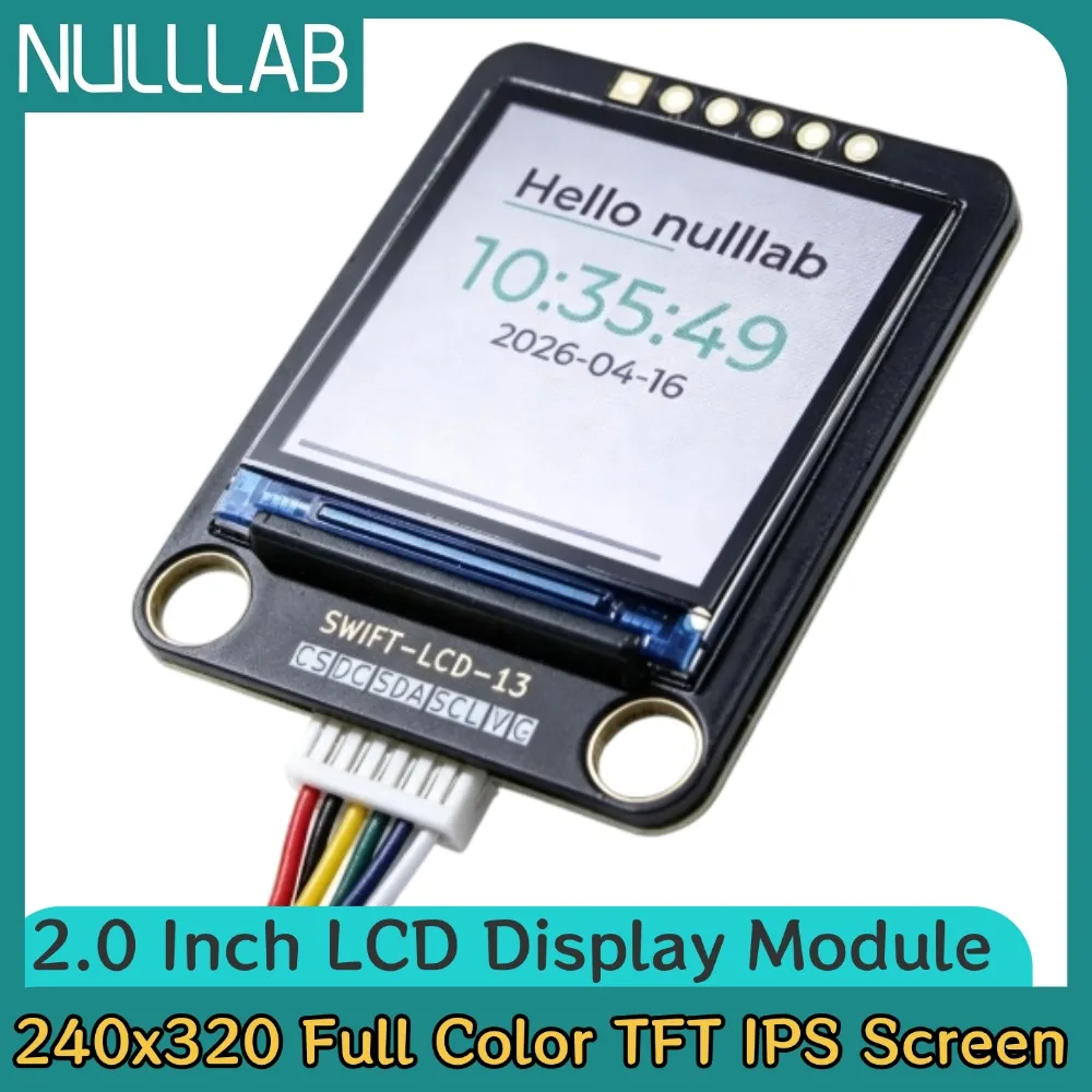 1.3/2.0 Inch TFT LCD Display Screen 4-Wire Standard SPI Communication IPS Full View Hard Screen ST7789 Driver Full Color Panel