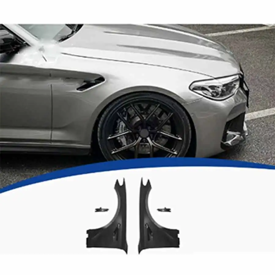 For BMW 5 series G30 G38 Bright Black Fender Bumper Retrofit the Carbon fiber replacement Openings leaf plate automotive par