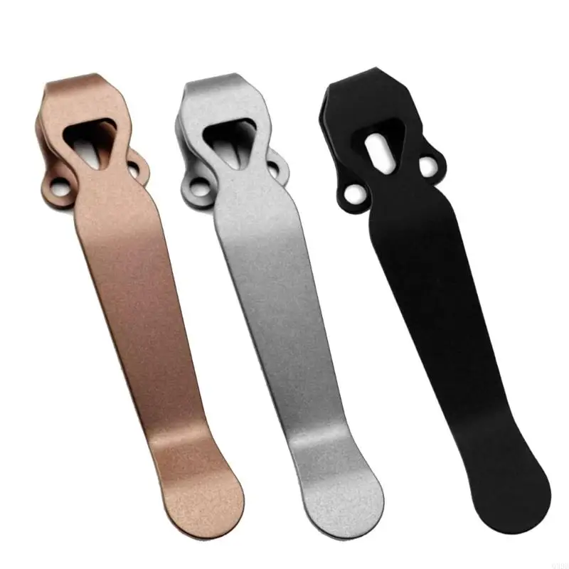 Clip cuchillo plegable mariposa Q39B, Clip trasero aleación titanio, abrazaderas bolsillo, Clip cuchillo