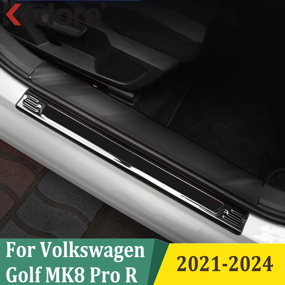 

For Volkswagen Golf 8 MK8 Pro R 2021 2022 2023 2024 Outer Door Sill Scuff Plate Cover Trim Styling Car Accessories