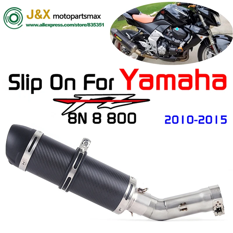 FZ8N Slip On Muffler For Yamaha FZ8N FZ8 FZ800 2010-2015 Motorcycle Full Exhaust System Muffler Contact Middle Link Pipe