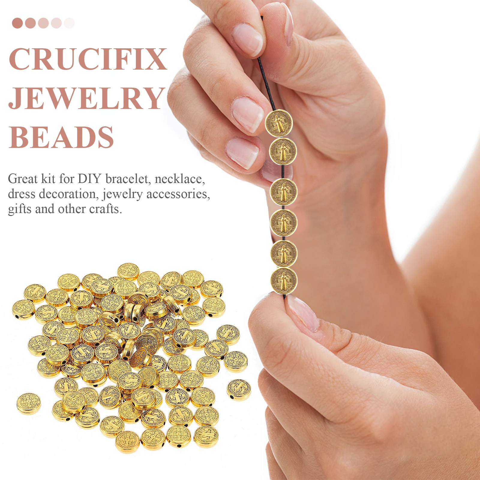 

Cross Beads The Spacer for Jewelry Making Rosary Christen Alloy Focal Keychain Child